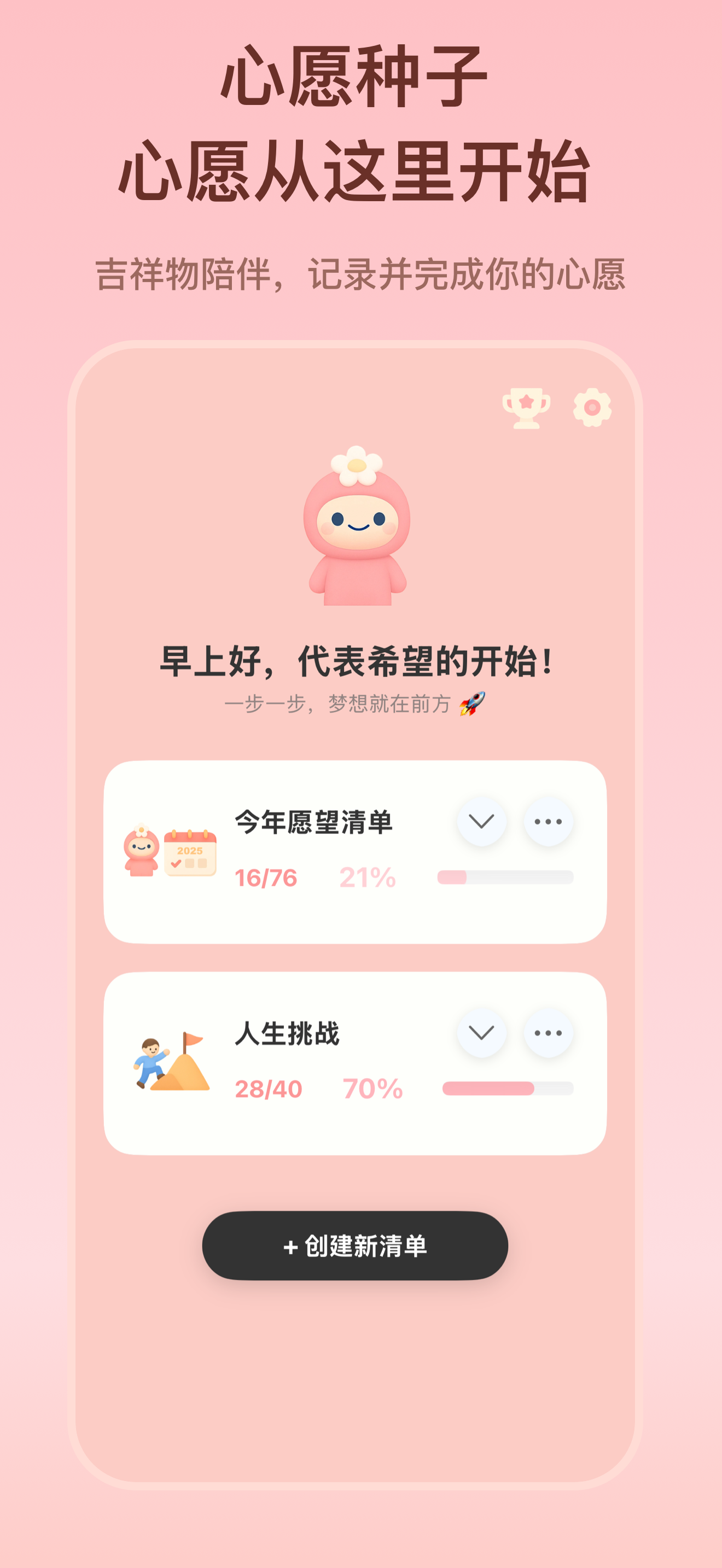 心愿清单主界面